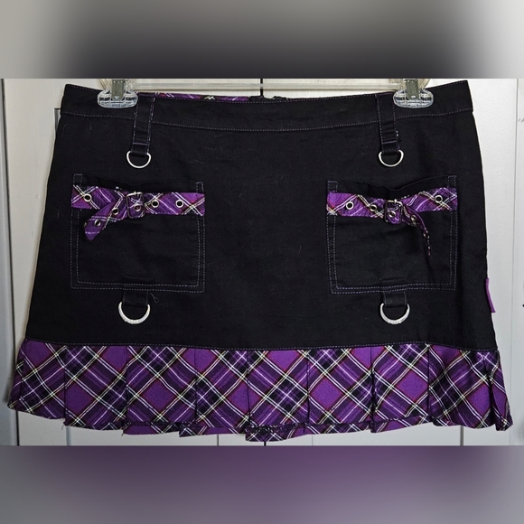 Vintage Tripp NYC Purple Plaid Mini Skirt with Pockets NWOT Y2K - Picture 1 of 5